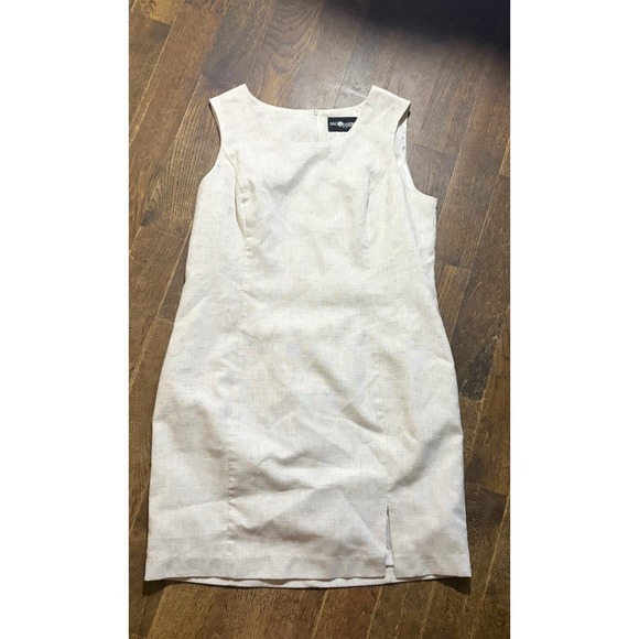Sag Harbor Dresses & Skirts - Vintage Sag Harbor Ivory Linen Blend Sleeveless Dress, Women's Size 12p Neutral